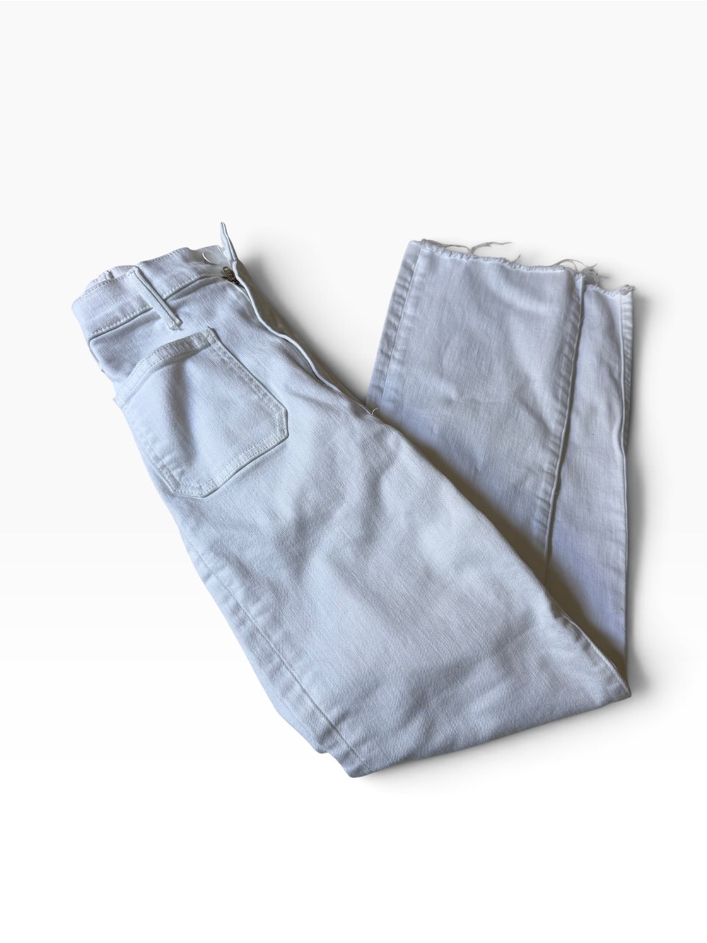 Mother The Hustler Ankle Jeans White Womens 27 The Fairest Of Them All Cropped